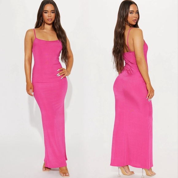Double layered maxi drsss in hot pink - Picture 7 of 12